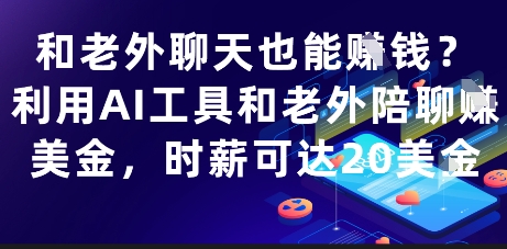 和老外聊天也能挣钱？利用AI工具和老外陪聊挣美金，时薪可达20刀优优云网创-专注分享网络创业项目落地实操课程 – 全网首发_高质量创业项目输出优优云网创