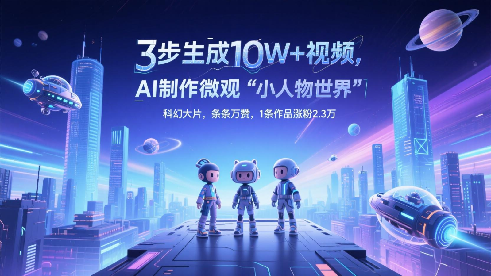 三步生成10W+视频，AI制作微观“小人物世界”科幻大片，条条万赞，1条作品涨粉2.3万优优云网创-专注分享网络创业项目落地实操课程 – 全网首发_高质量创业项目输出优优云网创