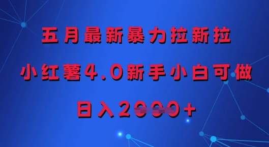 五月最新暴力拉新拉，小红薯4.0新手小白可做，日入多张优优云网创-专注分享网络创业项目落地实操课程 – 全网首发_高质量创业项目输出优优云网创