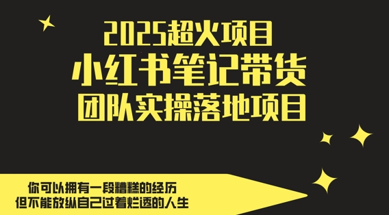 2025超火项目，副业最佳选择，小红书笔记带货团队实操落地项目，，轻松日入5张优优云网创-专注分享网络创业项目落地实操课程 – 全网首发_高质量创业项目输出优优云网创