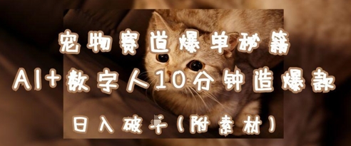 宠物赛道爆单秘籍：AI+数字人10分钟造爆款，日入1k优优云网创-专注分享网络创业项目落地实操课程 – 全网首发_高质量创业项目输出优优云网创